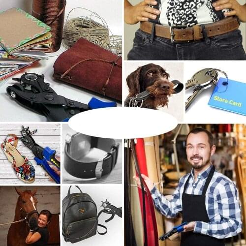Belt Hole Puncher Leathercraft Tool Round Hollow Punching Tools for Leather Processing Professional Punch Set for Watch Shoe