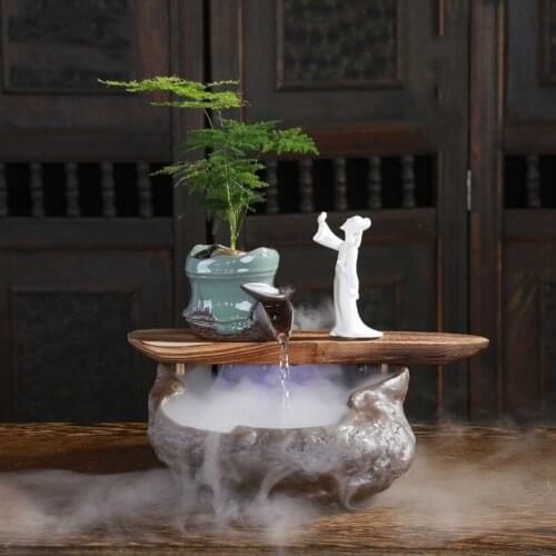 Creative Chinese style water fountain Feng Shui lucky living room office humidifier home soft decoration crafts ornaments