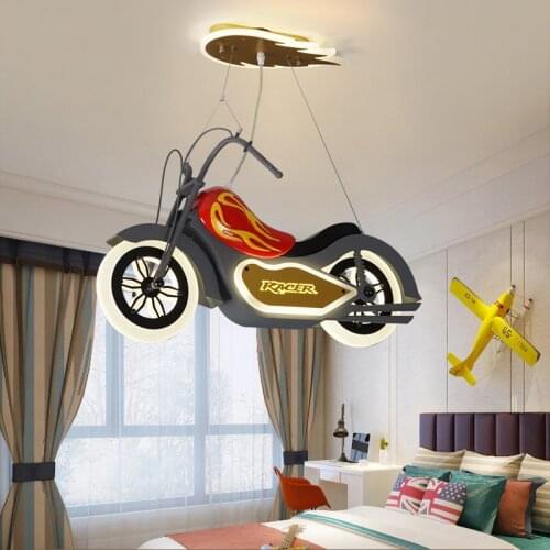 Personality led droplight of motorcycle children room bedroom light boy American cartoon stage lamps and lanterns