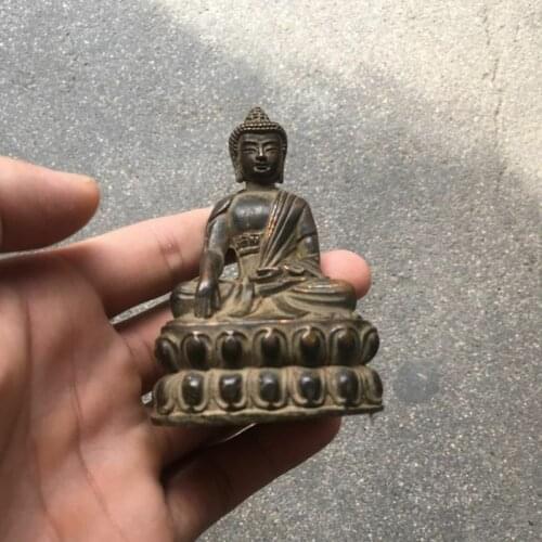 Chinese collection Asian Sakyamuni Lucky Copper statue Buddha statue