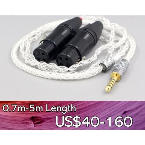 LN007439 3.5mm 2.5mm XLR 6.5mm 4.4mm Male To Dual XLR 3 Pole Female 99% Pure Silver 8 Core Headphone Earphone Cable