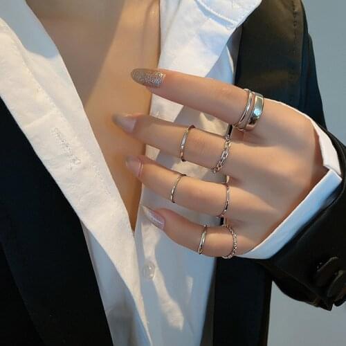 Minimalism Gold Color Round Geometric Finger Rings Set for Women 2021 Classic Circle Open Ring Joint Ring Female Jewelry