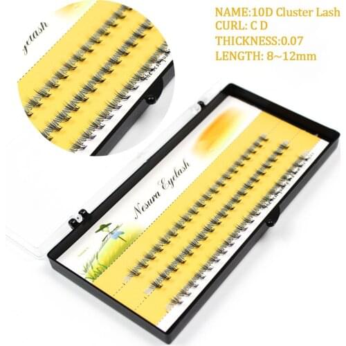 10D Cluster Lashes Eyelash Extension 0.07 C D Natural Russian Volume Faux Eyelashes Individual Lashes Makeup Cilia Cilias 10D