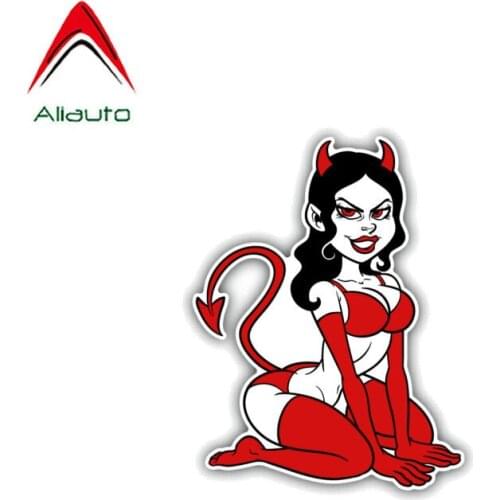 Aliauto Personality Car Sticker Woman Devil Sexy Love Funny Waterproof Cover Scratch Sun Creen Accessories PVC Decal,13cm*10cm