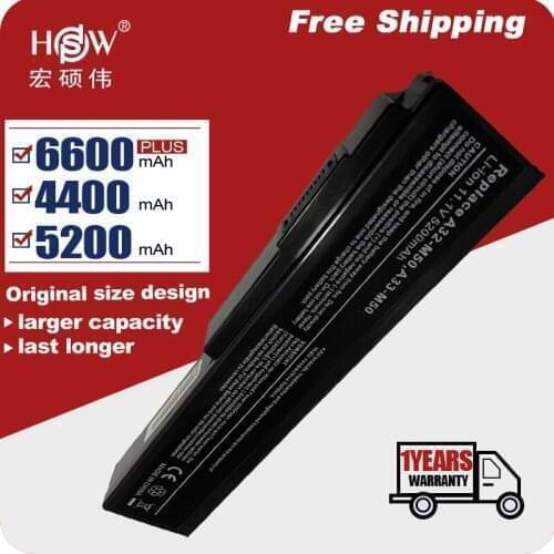 Wholesales Laptop Battery For Asus N61w N43 A32-N61 A32-M50 N53S N53J N53JQ N61V A32-H36 X55 N53DA free shipping
