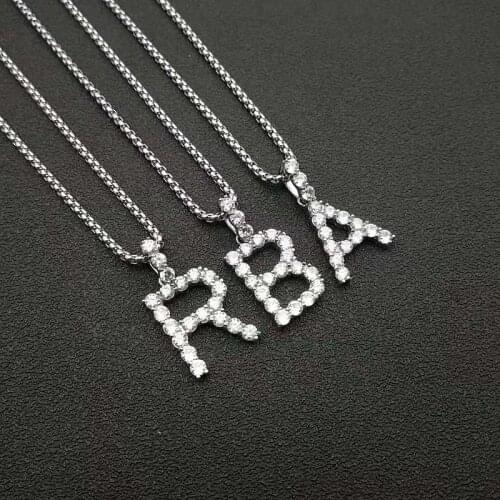 POTCET Neutral Stainless Steel BRA Combination English Letter Titanium Steel Pendant Necklace Fashion Party Jewelry