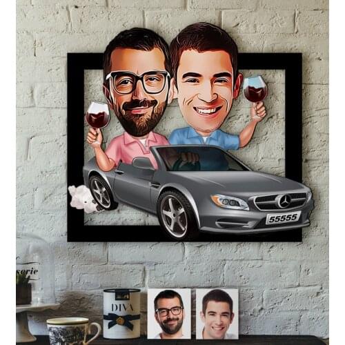 Personalized Kankalar Caricature OF 3D Wood Tablo-1 Reliable Quality Cost Effective Funny Fun Custom Design souvenir