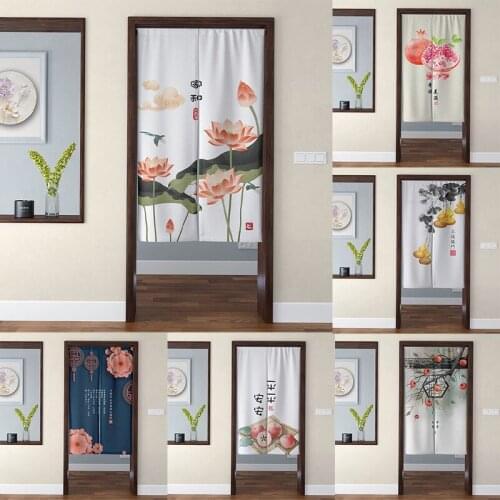 Chinese Flower Bedroom Kitchen Door Curtain Shower Toilet Half Panel Curtain Home Decoration Partition Curtain Blackout Curtain