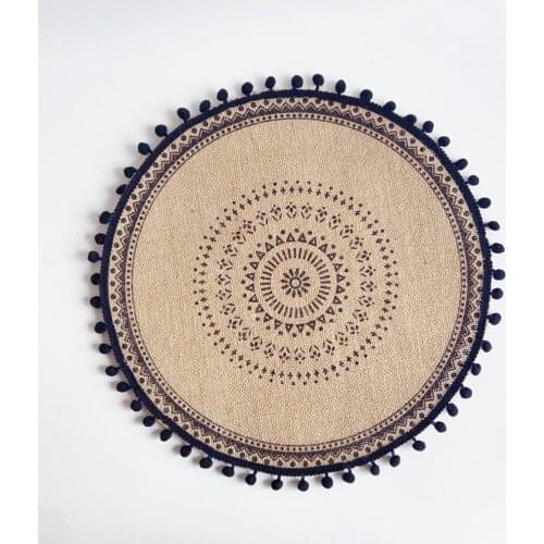 38cm Diameter Woven Coasters Nordic Placemats Cotton And Linen Dining Table Potholders Shooting Props Home Jute Decorative Mats