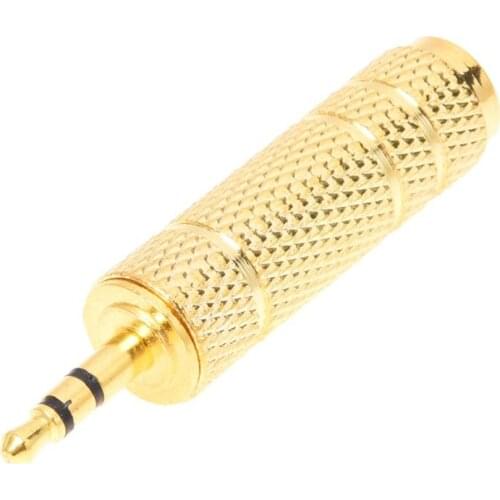 Gold Plated 3.5mm 1/8Inch Male to 6.3mm 1/4Inch Female Stereo o Jack Adapter