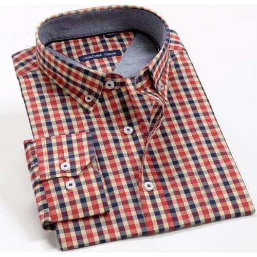 Mens Large Size Shirts 9XL 10XL 12XL Mens Business Casual Classic Plaid Long Sleeve Shirts Brand Clothing Cotton Loose Shirts