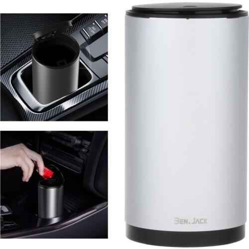 Alloy ABS Car Trash Can Auto Organizer Storage Bag Car Garbage Bin Ashtray Dust Case Holder Car Accessories Interior Decoration