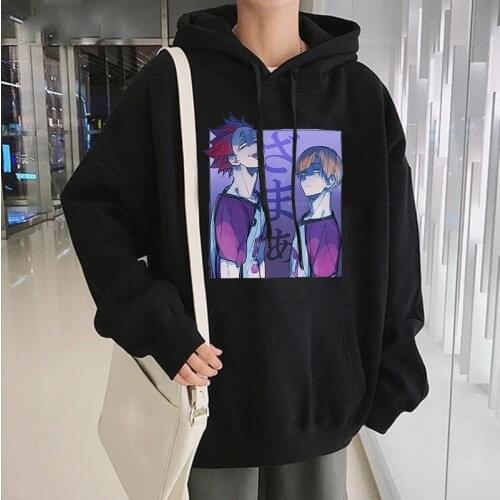 Harajuku Anime Haikyuu Satori Tendo Hoodies Sweatshirts Men/Women Hip Hop Streetwear Oversized Winter Warm Cartoon Male Pullover