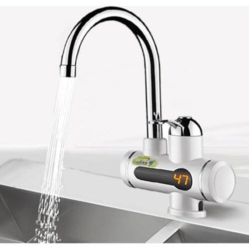 360° Rotation Water Heater Tap Bathroom Kitchen Faucet Temperature Display Digital Tankless Instant Hot/Cold Water Heater Faucet
