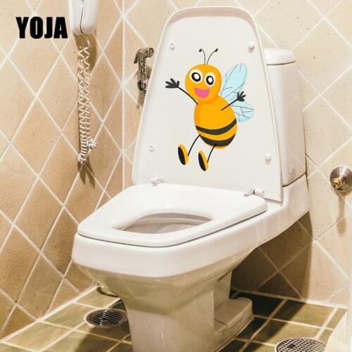 YOJA 17.4X23.2CM Cute Cartoon Animal Insect Bee Bedroom Home Decor Wall Sticker Toilet Decal T5-1376