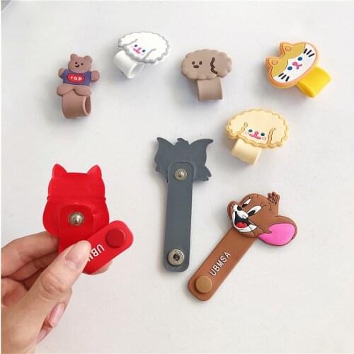 Funny Cute Cable Protector Data Line Cord Protective Case Headphone Winder Cartoon Cover For iPhone USB Charging Cable Winder