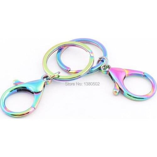 10pcs top quality metal key ring with Lobster Claw Clasps buckle for diy craft hardware accessories
