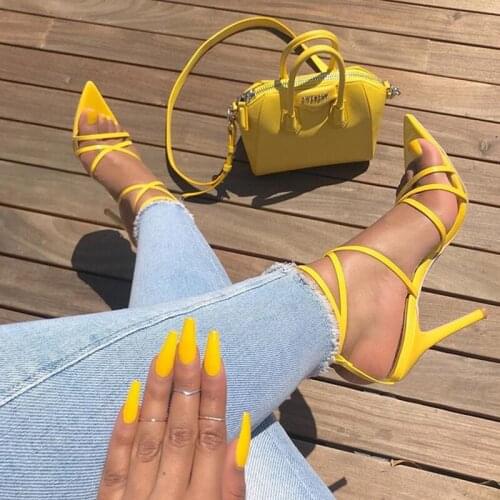 HENGSONG 2021 Ankle Strap Heels Women Sandals Summer Shoes Women Open Toe Fine High Heels Party Dress Sandals Big Size