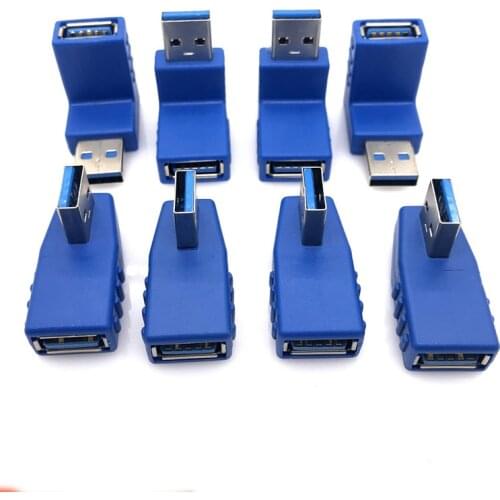 1pcs 90 degree Angle L Bending Usb 3.0 Male to Female Adapter Extension Connector for Computer Notebook