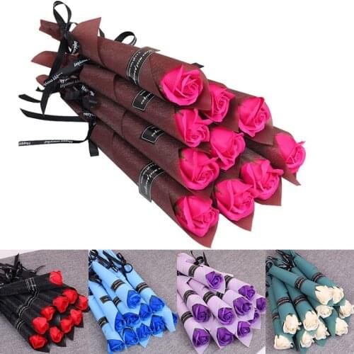 1Pc Soap Rose Valentine Creative Gift Artificial Flower Bouquet Wedding Birthday Festival Party Decor Gifts Marriage Supplies