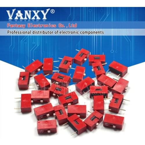10PCS Slide Type Switch Module 1 Bit 2.54mm 1 Position Way DIP Red Pitch NEW