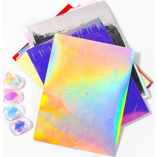 16pcs/lot Holographic Aurora Film Nail Glass Foil Sticker Sparkly Broken Foil Film Paper Manicure Nails Wraps