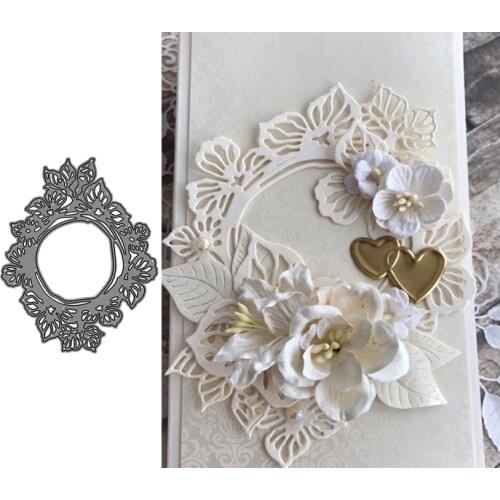 2021 New Arrival Flower Circle Background Metal Cutting Dies Craft Scrapbooking Knife Mould Blade Punch Stencils Dies Cut Model