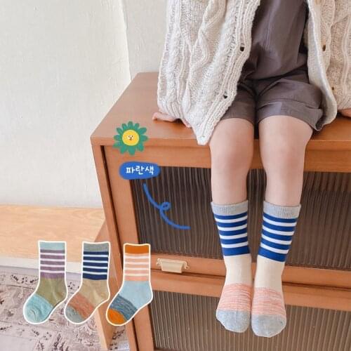 New 3 Pairs/lot Baby Girls Socks Kids Soft Cotton Fashion Striped Spring Autumn Baby Socks for Kids