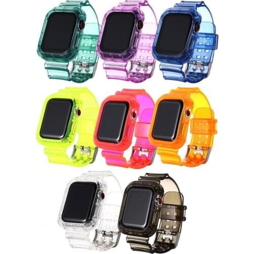 38mm/40mm/42mm/44mm Transparent TPU Band Case for Apple Watch 1/2/3/4/5/6/SE Wearable Devices Smart Accessories