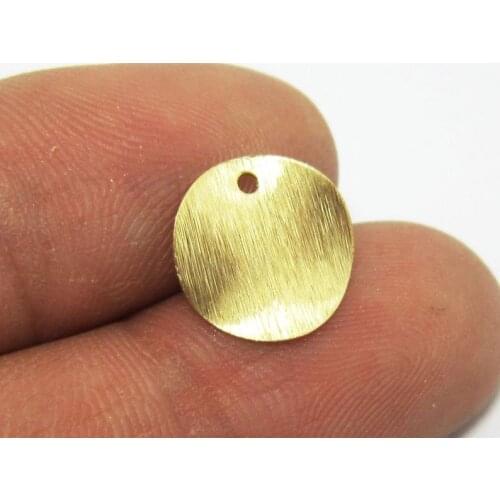 Brass earrings charms Round 12x0.5mm Textured wavy Raw brass mini pendant -100pcs R730