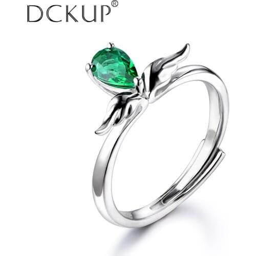 925S Silver Ring Luxury 0.3Ct Lab Grown Created Nano Green Emerald Rings For Women Gifts Party Birthday Classic Fine Jewelry