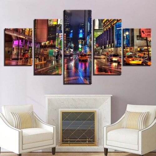 Diy diamond painting 5 Pieces City Street Night Scenery Diamond Embroidery Full square/round picture of Rhinestone MosaicZP-1831
