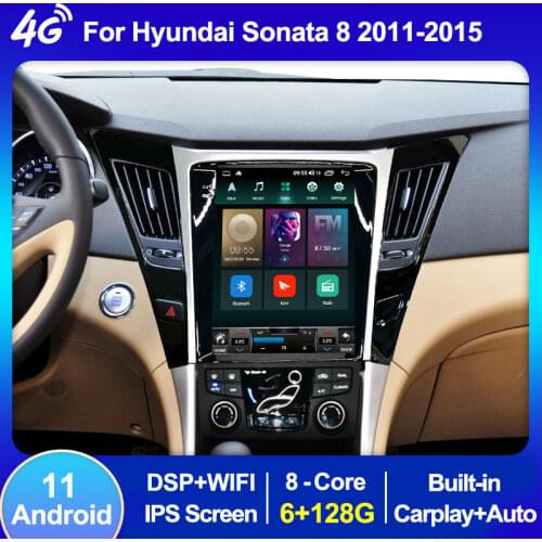 Tesla Style Android 11 4G Lte For Hyundai Sonata 8 2011-2015 Car Multimedia Radio Stereo Player Navigation GPS Carplay WIFI BT