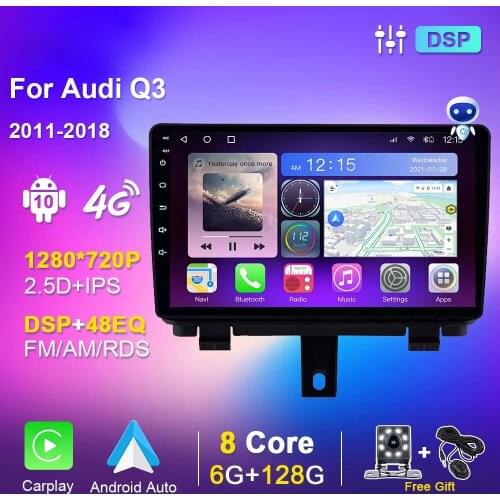 4G WIFI Smart Car Radio Android 10.0 For Audi Q3 2011-2018 Carplay Multimedia Player Video GPS IPS Touch Screen DSP No 2 din DVD