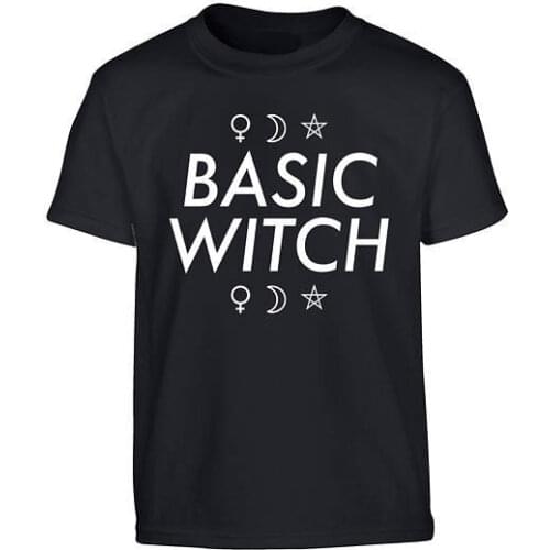 Basic Witch kids t-shirt Halloween trick treat sweets candy bat spooky witch ghost costume party funny joke hipster tumblr-D451