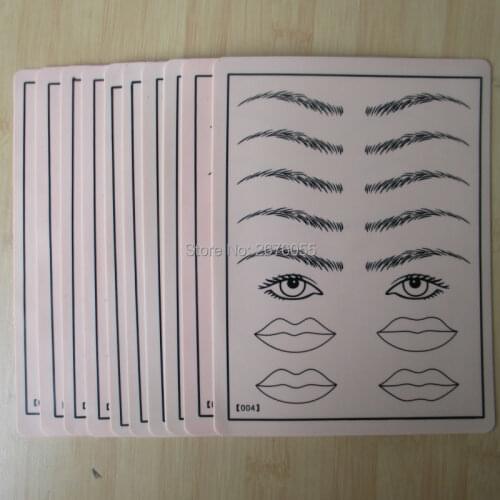 Free Shipping 10 Pcs/Lot 20*15cm Eyebrow Eyes Lip Fake Skin Permanent Makeup Tattoo Practice Skin Cosmetic Training Skin