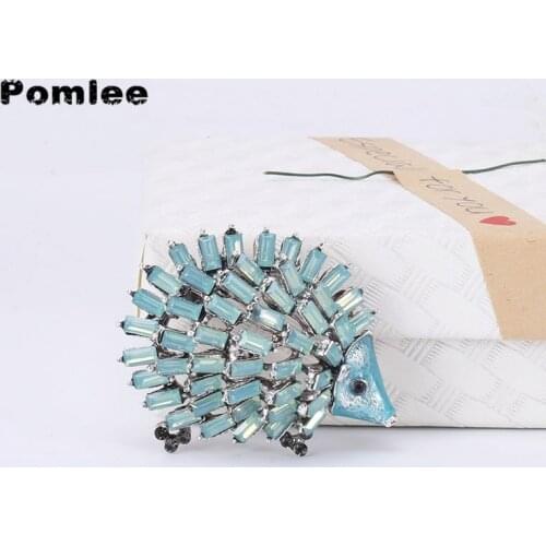 Pomlee Black Enamel Hedgehog Brooches Porcupine Pin Kids Coat Bag Badges Fashion Jewelry Cute Animal Brooch Unisex Broches