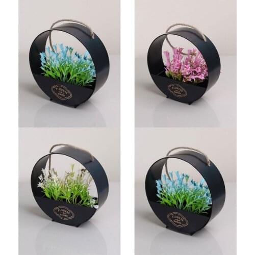 Floral Decorative Cylinder Circle-Door Ornament Flower Pot