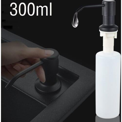 Stainless Steel Kitchen Soap Dispenser Sink Detergent Shampoo Hand Wash Soap Bottle Black Pumps for Bathroom Hotel
