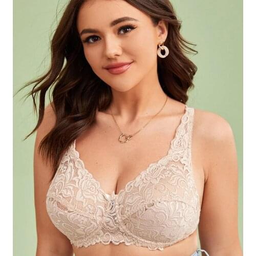 Women Underwear Sexy Lace Push up Bra Plus Size Ladies Big Size Underwire Lingerie BH B C D DD E 34 36 38 40 42 44