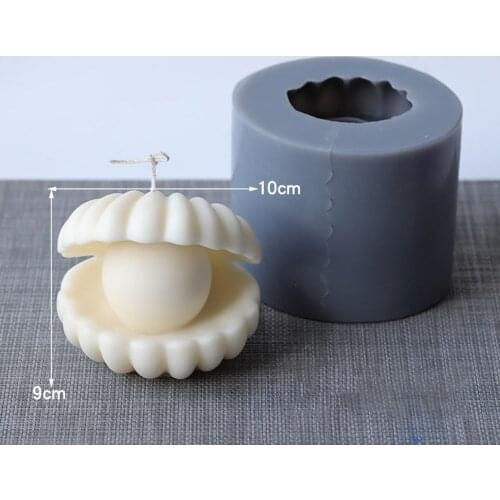 Pearl Shells Shape Aromatherapy Candle Silicone Molds Conch Handmade Wax Candle Mold Plaster Crafts Decoration Mould Tool