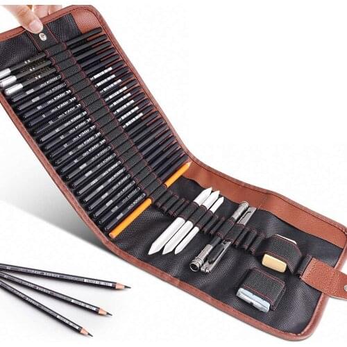 Art Supplies 30 Piece Drawing and Sketching Pencil for Beginners Includes Graphite Pencils Charcoal Pencils Erasers & Sharpeners