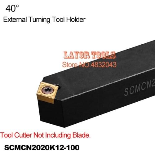 SCMCN2020K12-100,20*20*125MM Metal Lathe Cutting Tools Lathe Machine CNC Turning Tools External Turning Tool Holder S-Type SCMCN