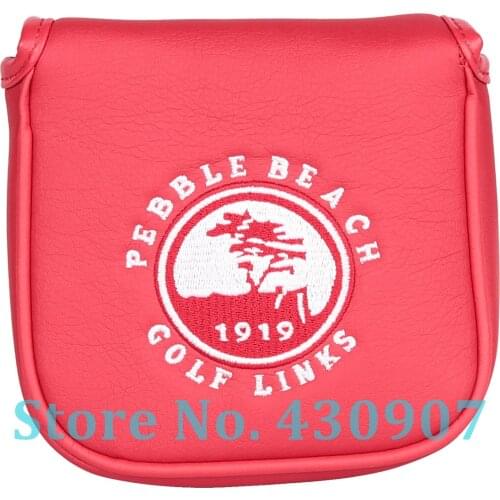 Pebble Beach Golf Mallet Cover Square Shape Mallet Putter Club Head Cover with Magnetic Closure