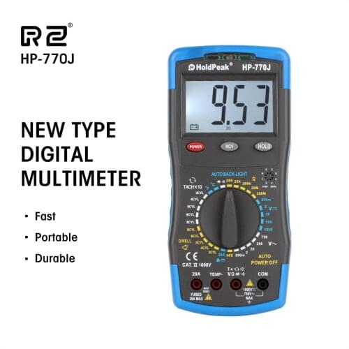 Holdpeak Multimeter Auto Range LCD Voltmeter Tester AC/DC Handheld Pocket Digital Multimeter True RMS Ammeter Ohm Meter