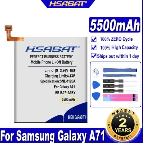 HSABAT EB-BA715ABY 5200mAh Top Capacity Battery for Samsung Galaxy A71 SM-A7160 A7160 Smart Phone Batteries