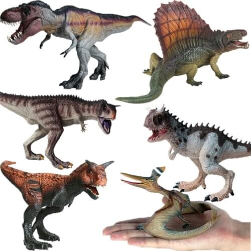 Simulation World Animal Dinosaur Model Carnotaurus Spinosaurus Pterodactyl PVC Action Figure Collect Childrens Educational Toys