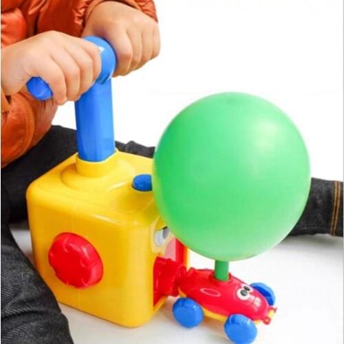Interesting Inertial Power Balloon Car with Hand Inflatable Push Balloon Pump for Kids Early Educational Toy Birthday Gift