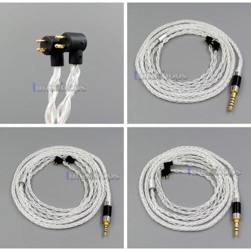 LN006126 8 core 2.5mm 3.5mm 4.4mm Pure Silver Plated OCC Earphone Cable For Etymotic ER4B ER4PT ER4S ER6I ER4