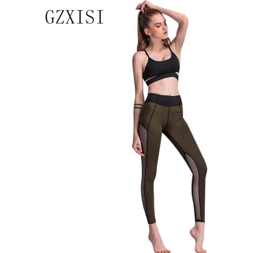 Mesh High Waist Workout Leggings Fitness Women Pants Breathable Hip Push Up Leggings Capri Pants Slim Compression Leggings